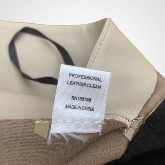 Monika Chiang Real Leather Skirt Women Size L Beige Business Casual Knee Length - Picture 10 of 10